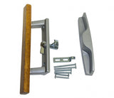 Sliding Patio Glass Door Handle Wood with Aluminum - 3-15/16" Hole Spacing - DH-104 - Garage and Sliding Door Hardware
