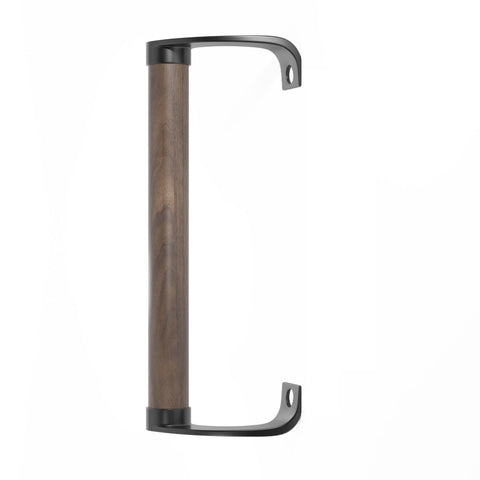 Sliding Door Patio Wood Handle with Brack Brackets and 6-1/2" Hole Spacing - Garage and Sliding Door Hardware