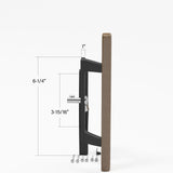 Sliding Patio Glass Door Black with Wood Handle and 3-15/16" Hole Spacing - DH-141