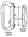 Sliding Patio Glass Door Non-Keyed Handle Set + 4-15/16" Hole Spacing - Garage and Sliding Door Hardware
