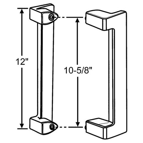 Interlock Crest Sliding Door Handle 13-710W - Garage and Sliding Door Hardware