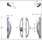 11" Sliding Patio Door Handle White w/ Keyed Lock - 3-15/16" Hole Spacing - Garage and Sliding Door Hardware