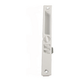 Sliding Glass Patio Door Lock Handle Set, Non-Keyed, Flush Mount, With Nite Lock,"C" Cam, and Keeper, White, 6-9/16" Screw Holes - Garage and Sliding Door Hardware