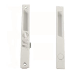 Sliding Glass Patio Door Lock Handle Set, Non-Keyed, Flush Mount, With Nite Lock,"C" Cam, and Keeper, White, 6-9/16" Screw Holes - Garage and Sliding Door Hardware