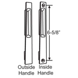 Sliding Patio Glass Door Flush Mount Dummy Handle, 6-5/8" Hole Spacing - No Lock