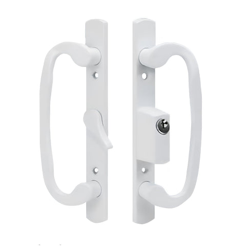 8.5" Sliding Door CENTER Keyed Handle Set - Sash Controls 2265 - 3-15/16" Screw Hole - Garage and Sliding Door Hardware