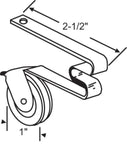 "M"-Shaped Screen Door Roller Replacement, Nylon or Steel Wheels | Sliding Patio Screen Door Repair (SR-301) (2-Pack) - Garage and Sliding Door Hardware