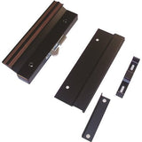Sliding Glass Door Handle Set, 4-15/16 In. Hole Spacing, Extruded Aluminum, Black | Fix and Replace Patio Door Handle Set (DH-152) - Garage and Sliding Door Hardware