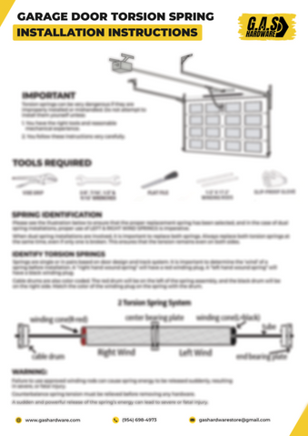 Garage Door Torsion Manual