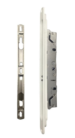 Brixwell Two Point Mortise Lock With Keeper and Screws for Sliding Patio Glass Doors - CENTER latch position - Garage and Sliding Door Hardware