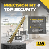 10" Dual Point Mortise Lock, 9-7/8" Hole Spacing, Compatible with either Center or Offset Latch Position