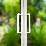 PGT 10" White Sliding Door Handle Set Kit with Thumb Latch Lever, and Screws Interior or Exterior Replacement Patio Door Handle with 3-7/8" Hole Spacing - Garage and Sliding Door Hardware
