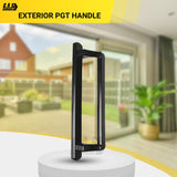 PGT 10" Black Sliding Door Handle Set w/ 3-7/8" Hole Spacing - Garage and Sliding Door Hardware