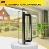 PGT 10" Black Sliding Door Handle Set w/ 3-7/8" Hole Spacing - Garage and Sliding Door Hardware