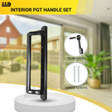 PGT 10" Black Sliding Door Handle Set w/ 3-7/8" Hole Spacing - Garage and Sliding Door Hardware