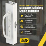 (DH-341-WHITE) Truth Sliding Door Handle Set, Off Set Latch, No Key, 3-15/16" Hole Space-White - Garage and Sliding Door Hardware