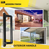 PGT 10" Black Sliding Door Handle Set w/ 3-7/8" Hole Spacing - Garage and Sliding Door Hardware