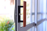 Surface Internal Replacement Wooden Handle Sliding Patio Internal Door Latch Set, 3-1/2 Inch Hole - DH-106X