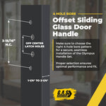 (DH-341-WHITE) Truth Sliding Door Handle Set, Off Set Latch, No Key, 3-15/16" Hole Space-White - Garage and Sliding Door Hardware