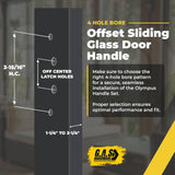 (DH-341-WHITE) Truth Sliding Door Handle Set, Off Set Latch, No Key, 3-15/16" Hole Space-White - Garage and Sliding Door Hardware