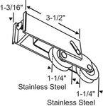 (DR-253-SS) RC Aluminum Tandem Roller for Sliding Glass Doors - Garage and Sliding Door Hardware