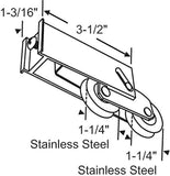 (DR-253-SS) RC Aluminum Tandem Roller for Sliding Glass Doors - Garage and Sliding Door Hardware