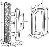 Sliding Patio Glass Door Handle Set Replacement – Diecast with Wood Finish Mortise Style, Fits 3-15/16 In. Hole Spacing - Garage and Sliding Door Hardware