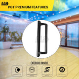 PGT 10" Black Sliding Door Handle Set w/ 3-7/8" Hole Spacing - Garage and Sliding Door Hardware