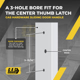 (DH-211-W) Legacy Handle Set for Sliding Doors, 3-15/16" Hole Space- WHITE - CENTER LATCH - Garage and Sliding Door Hardware