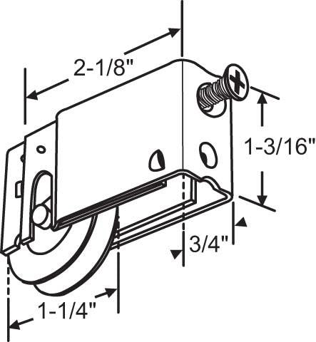 (DR-120-SP) NuAir Roller for Sliding Glass Doors NYLON WHEELS