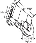 (DR-108-SP) Alcan Roller for Sliding Glass Doors - Garage and Sliding Door Hardware