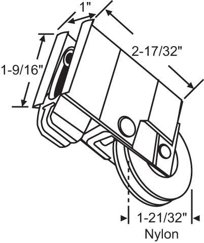 (DR-108-SP) Alcan Roller for Sliding Glass Doors NYLON Wheels