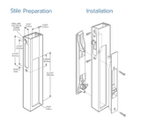 (DH-391-W) Adams Rite No-Mortise Flush Mount Handle with Lock Cylinder | Square Lock Face, 1"–1-5/16" Stile Thickness - White - Garage and Sliding Door Hardware