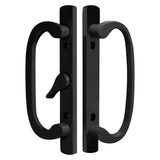 (DH-211-BLACK) Legacy Handle Set for Sliding Doors, 3-15/16" Hole Space- BLACK- CENTER LATCH - Garage and Sliding Door Hardware