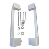 White Interlock Crest Sliding Patio Door Handle with 7" hole spacing- DH-714W