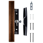 Surface Internal Replacement Wooden Handle Sliding Patio Internal Door Latch Set, 3-1/2 Inch Hole - DH-106X