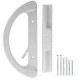 (DH-212-W) D-Grip with Lever Handle for Sliding Doors, 3-15/16" Hole Space- White
