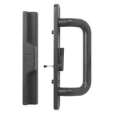 (DH-204-B) Windor Handle for Sliding Door, 3-15/16" Hole Space - Offset Latch, Bronze - Garage and Sliding Door Hardware