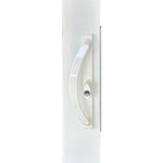 11" Sliding Patio Door Handle White w/ Keyed Lock - 3-15/16" Hole Spacing - Garage and Sliding Door Hardware