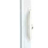 11" Sliding Patio Door Handle White w/ Keyed Lock - 3-15/16" Hole Spacing - Garage and Sliding Door Hardware