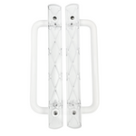 PGT 5400 White Sliding Glass Door Handle Set Replacement with 7-15/16 Hole Spacing - 12.5" Faceplate Interior and Exterior Door Handles - Fix and Repair Door Hardware - Garage and Sliding Door Hardware
