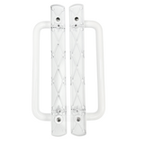 PGT 5400 White Sliding Glass Door Handle Set Replacement with 7-15/16 Hole Spacing - 12.5" Faceplate Interior and Exterior Door Handles - Fix and Repair Door Hardware - Garage and Sliding Door Hardware