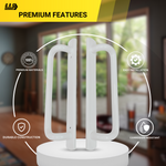 PGT 5400 White Sliding Glass Door Handle Set Replacement with 7-15/16 Hole Spacing - 12.5" Faceplate Interior and Exterior Door Handles - Fix and Repair Door Hardware - Garage and Sliding Door Hardware