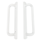 PGT 5400 White Sliding Glass Door Handle Set Replacement with 7-15/16 Hole Spacing - 12.5" Faceplate Interior and Exterior Door Handles - Fix and Repair Door Hardware - Garage and Sliding Door Hardware