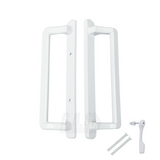 PGT 10" White Sliding Door Handle Set Kit with Thumb Latch Lever, and Screws Interior or Exterior Replacement Patio Door Handle with 3-7/8" Hole Spacing - Garage and Sliding Door Hardware
