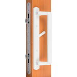PGT 10" White Sliding Door Handle Set Kit with Thumb Latch Lever, and Screws Interior or Exterior Replacement Patio Door Handle with 3-7/8" Hole Spacing - Garage and Sliding Door Hardware