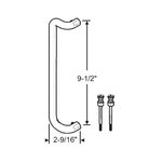 White TM Product Sliding Patio Glass Door Handle, Tubular Handle Pull - Garage and Sliding Door Hardware