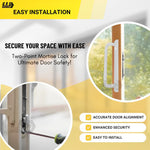 Stainless Steel Amesbury Truth Dual Point 9-15/16" Mortise Lock (No FacePlate) with Anti-Slam Pin for Sliding Patio Glass Door Locking Mechanism Replacement - Garage and Sliding Door Hardware