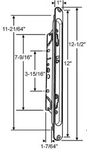 12-1/2" Two Point Mortise Lock With Screws for Sliding Patio Glass Doors - OFFSET latch position - Garage and Sliding Door Hardware
