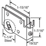 Steel Roller for Sliding Glass Doors | Roller Assembly, 1-1/4 In. Steel Wheels | Fix Repair Patio Glass Door Roller Wheels (Single Pack) (DR-294) - Garage and Sliding Door Hardware